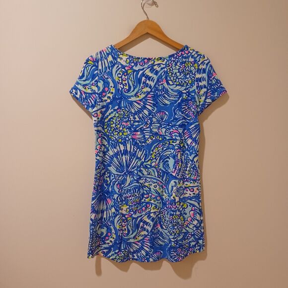 Lilly Pulitzer Tammy UPF 50+ Brilliant Ceviche Blue T-Shirt Dress S Resort Vacay - Picture 4 of 7